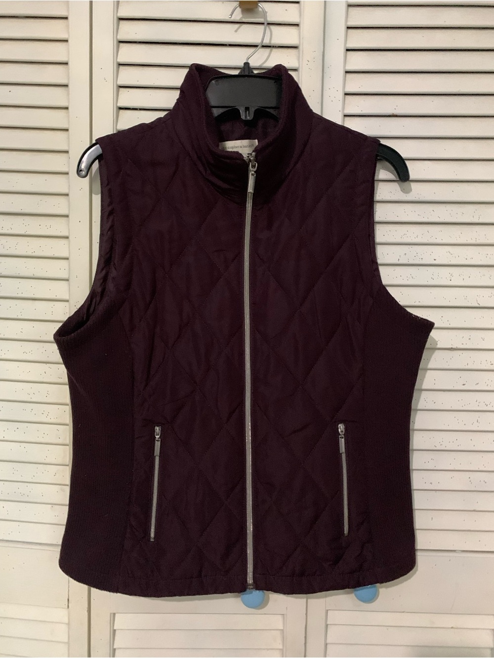Christopher & Banks Deep Purple Packable Puffer Vest